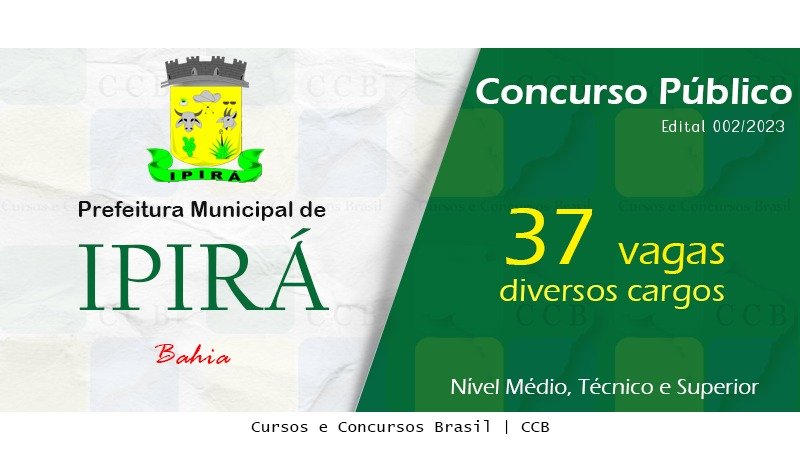 Concurso Público Ipirá Ba Edital 002 2023 Cursos E Concursos Brasil